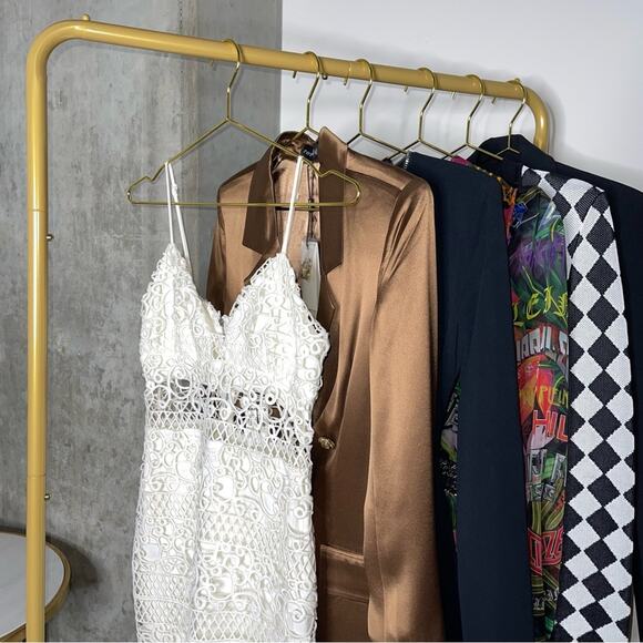 Express Rare Ivory Crocheted Lace Midi Dress - Picture 5 of 15